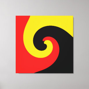 Toile Noir Rouge Jaune Retro Peinture Art Abstrait