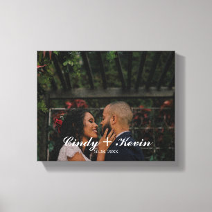 Toile Nom de famille personnalisé ou date du Mariage