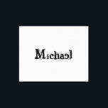 Toile Nom monogramme moderne minimaliste noir gris<br><div class="desc">Monogramme moderne minimaliste nom noir gris. Nom personnalisé personnalisable en noir sur une couleur grise.</div>