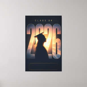 Toile Nom personnalisé Promotion 2026 Diplôme Art