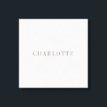 Toile Nom professionnel minimaliste élégant<br><div class="desc">Différentes options de taille et de type,  Outil de création facile à utiliser. Vous n'avez qu'à modifier le nom.</div>