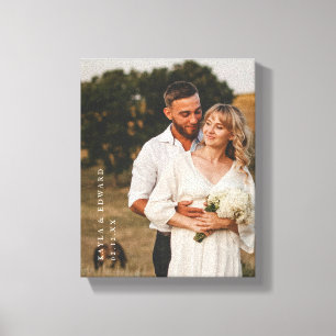 Toile Noms de couple personnalisés photo complète minima