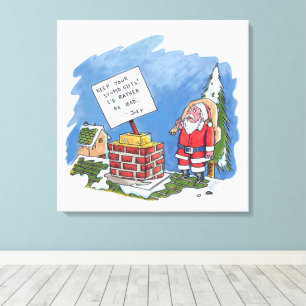 Toile Non à l'impression de la zone de travail Père Noël