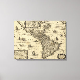 Toile Nord et l'Amérique du Sud - carte panoramique