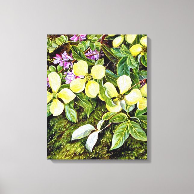 Toile Nord - Fleurs d'un Dogwood et d'un Indigo (Recto)