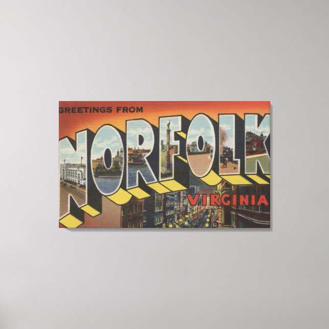 Toile Norfolk, Virginie - Scènes de grandes lettres (Recto)