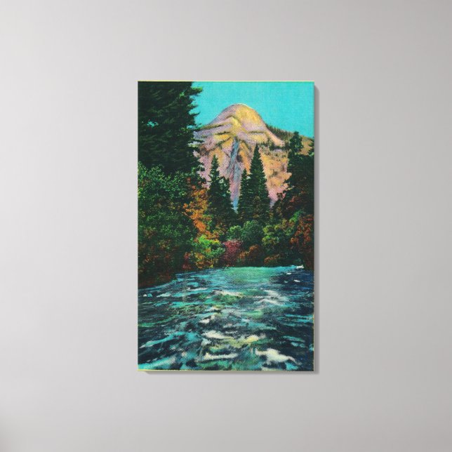 Toile North Dome et Merced River de Happy Isles (Recto)
