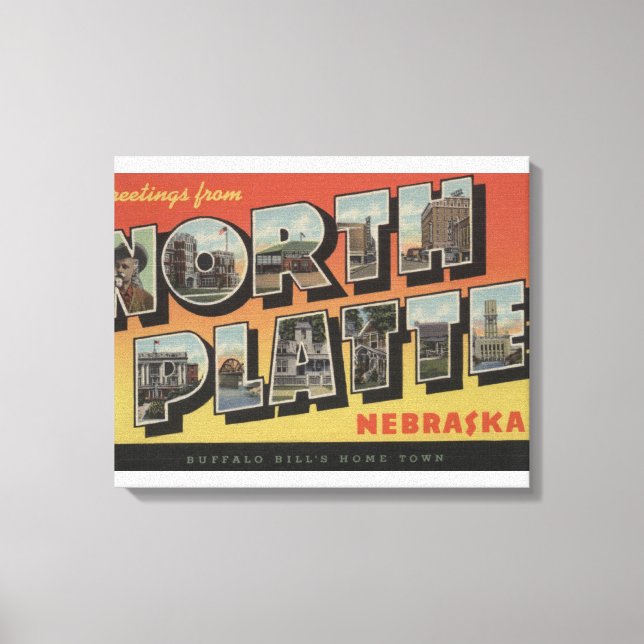 Toile North Platte, Nebraska - Scènes à grandes lettres (Recto)