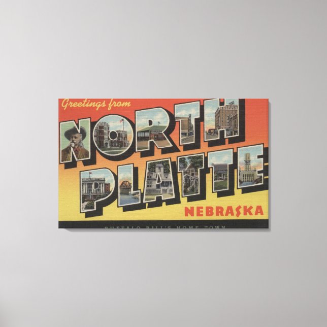 Toile North Platte, Nebraska - Scènes à grandes lettres (Recto)
