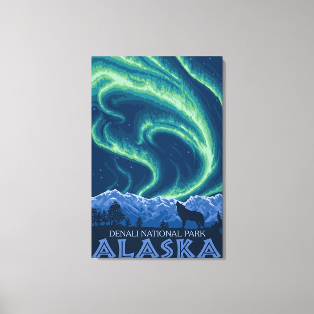 Toile Northern Lights - Parc national de Denali, Alaska (Recto)