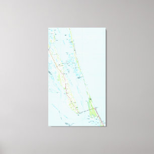 Toile Northern Outer Banks North Carolina Map (1985)