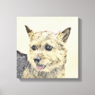 Toile Norwich Terrier Peinture - Cute Original Chien Art