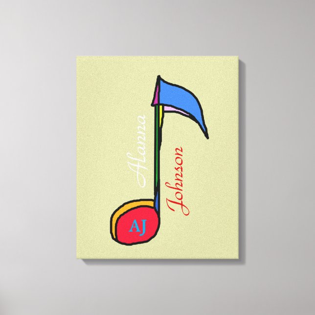 Toile note de musique de décor personnalisée (Recto)