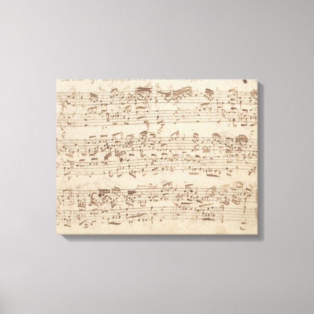 Toile Notes de musique ancienne - Feuille de musique Bac (Recto)