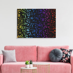Toile Notes de musique colorées dansantes Amoureux de la