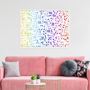 Toile Notes de musique colorées dansantes Amoureux de la