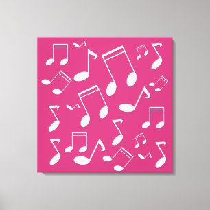 Toile Notes musicales blanches