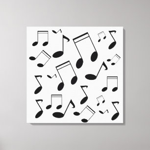 Toile Notes musicales noires