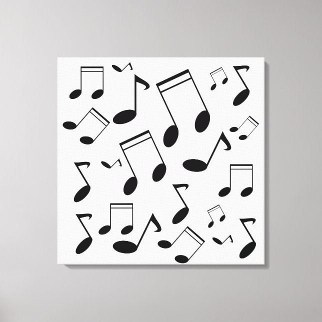 Toile Notes musicales noires (Recto)