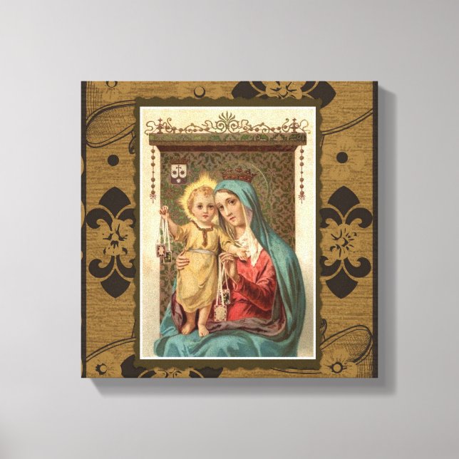 Toile Notre-Dame du Mont Carmel avec Baby Jésus Scapulai (Recto)