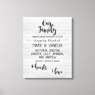 Toile Notre famille {Blended}