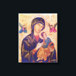 Toile Notre Mère de l'Icône d'aide perpétuelle.<br><div class="desc">L'icône de Notre Mère d'Aide Perpétuelle est l'une des images les plus connues et les plus aimées de la Vierge bénie connue des catholiques. Pendant de nombreuses années, une heure sainte hebdomadaire ou une neuvaine en l'honneur de Notre Mère de l'Aide Perpétuelle était commune dans de nombreuses églises paroissiales dans...</div>