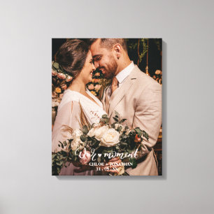 Toile Notre moment   Rustic Newlyweds Photo de mariage p