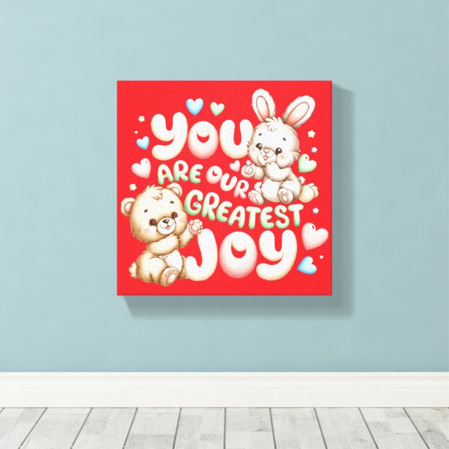 Toile Notre Plus Grande Joie Message d'Amour pour les Pe (Insitu (Plancher de Bois))