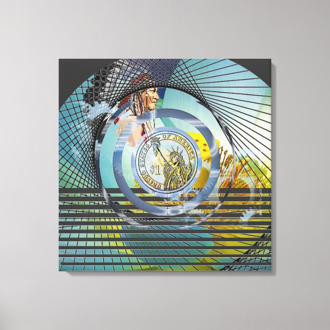 Toile "Notre terre autochtone" 24 po x 24 po (Recto)