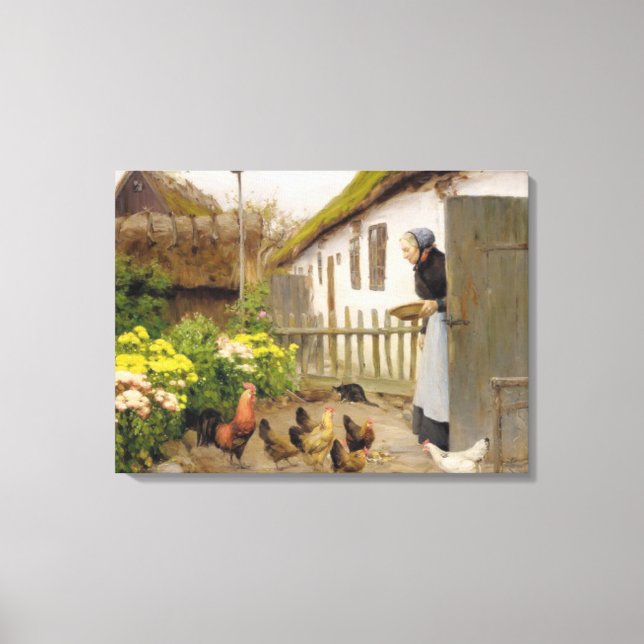 Toile Nourrir les poules (par H.A. Brendekilde) (Recto)