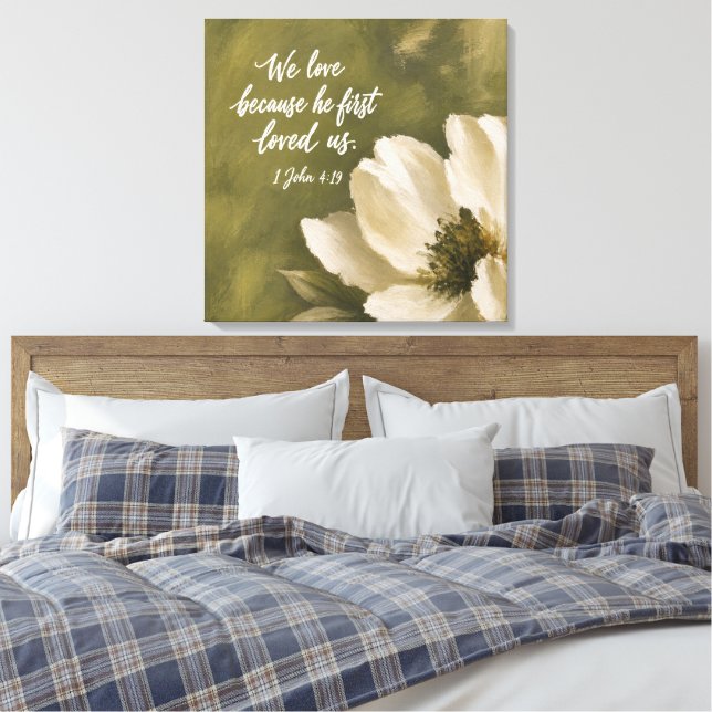 Toile NOUS AIMONS PARCE QU'IL NOUS A D'ABORD AIMÉS | Cad (Insitu(Chambre))