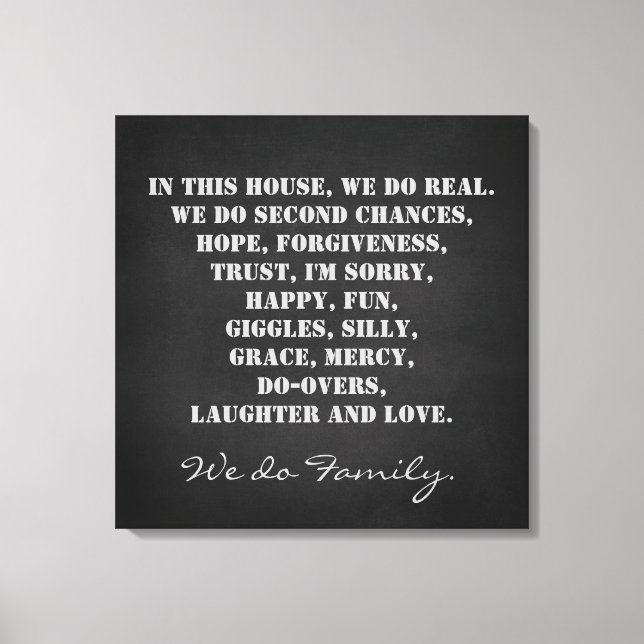 Toile Nous faisons ici des citations familiales Imprimer (Recto)