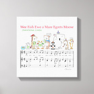 Toile NOUS POISSONS EWE A MARE EGRETS MOOSE Sandra Boynt