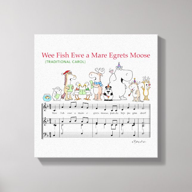 Toile NOUS POISSONS EWE A MARE EGRETS MOOSE Sandra Boynt (Recto)