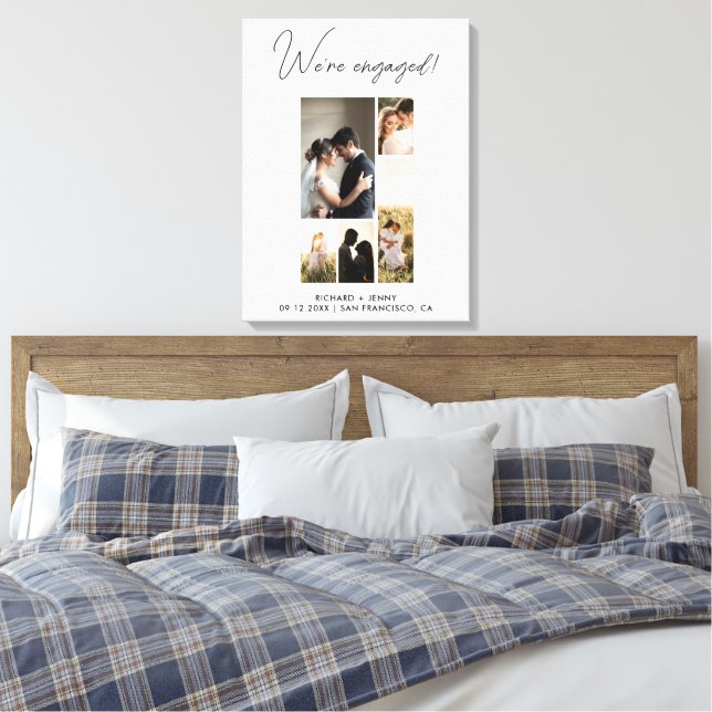 Toile Nous sommes fiancés Faire-part de fiançailles Phot (Insitu(Chambre))