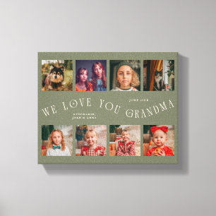 Toile Nous vous aimons grand-mère   8 Grille de photos V