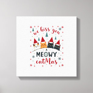 Toile Nous vous sifflons un Catmas Meowy Funny Cat Chris