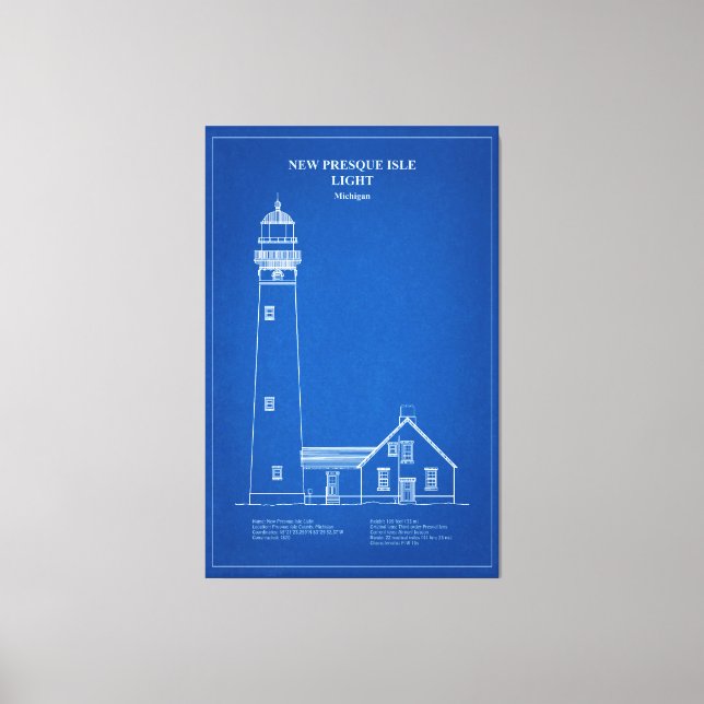 Toile Nouveau phare de Presque Isle - Michigan - AD (Recto)