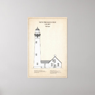 Toile Nouveau phare de Presque Isle - Michigan - SBD