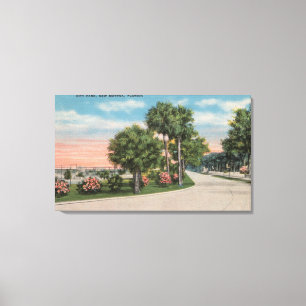 Toile Nouveau Smyrna, la Floride - vue de rue de parc de