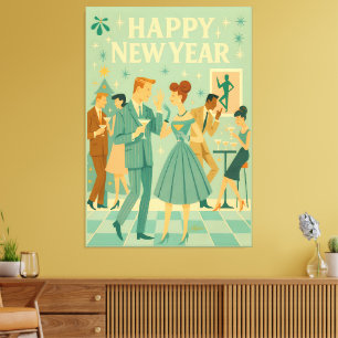 Toile Nouvelle Année de la Mi-Siècle Heureuse La Danse d