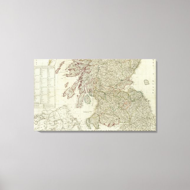 Toile Nouvelle carte correcte de l'Écosse (Recto)