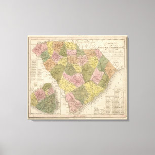 Toile Nouvelle carte de la Caroline du Sud