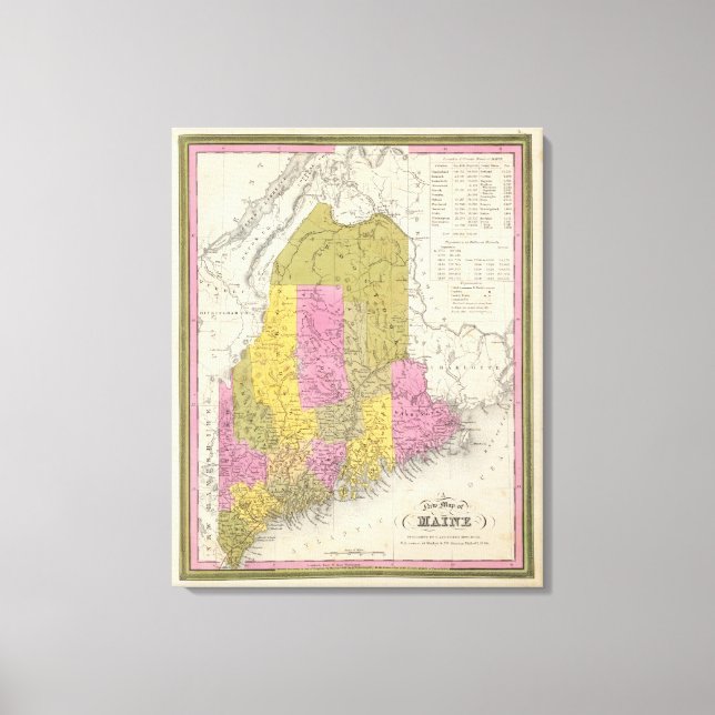 Toile Nouvelle carte du Maine 2 (Recto)