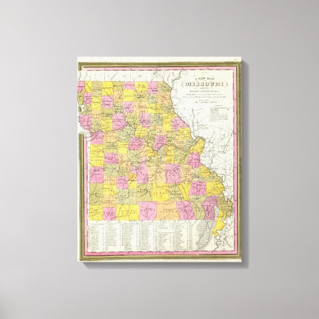 Toile Nouvelle Carte Du Missouri 2 (Recto)