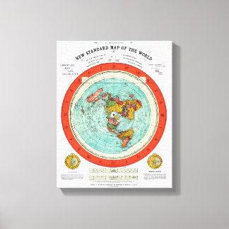 Toile Nouvelle carte standard du monde Terre plate Terre