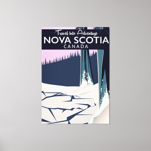 Toile Nouvelle-Écosse, affiche de voyage de vacances du  (Recto)