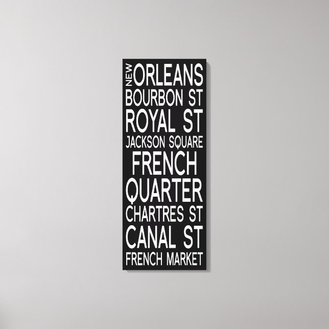 Toile Nouvelle-Orléans | Typographie (Recto)
