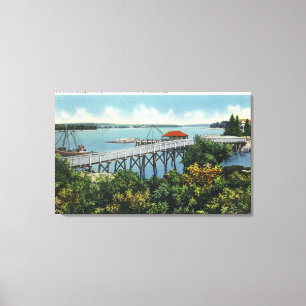 Toile Nouvelle vue de pont de pied d'île capitale