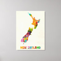 Nouvelle-Zélande, Carte de l'aquarelle